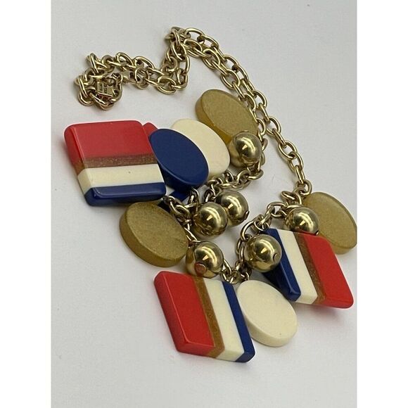 Kate Spade New York Multicolor Geometric Statement Necklace Gold-tone Chain - Picture 8 of 9